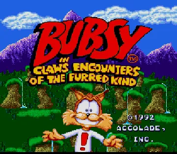 Bubsy in - Claws Encounters of the Furred Kind (USA) screen shot title